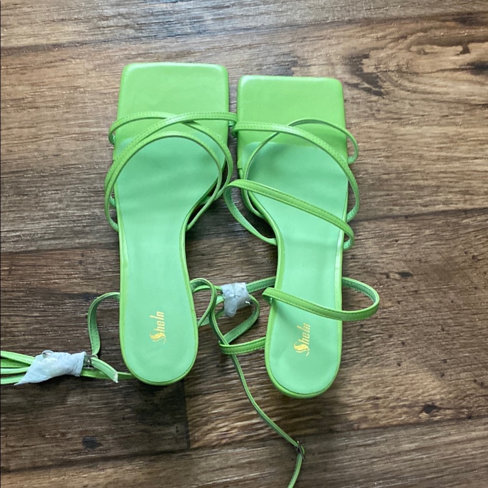 Green Strappy Sandals Size 9